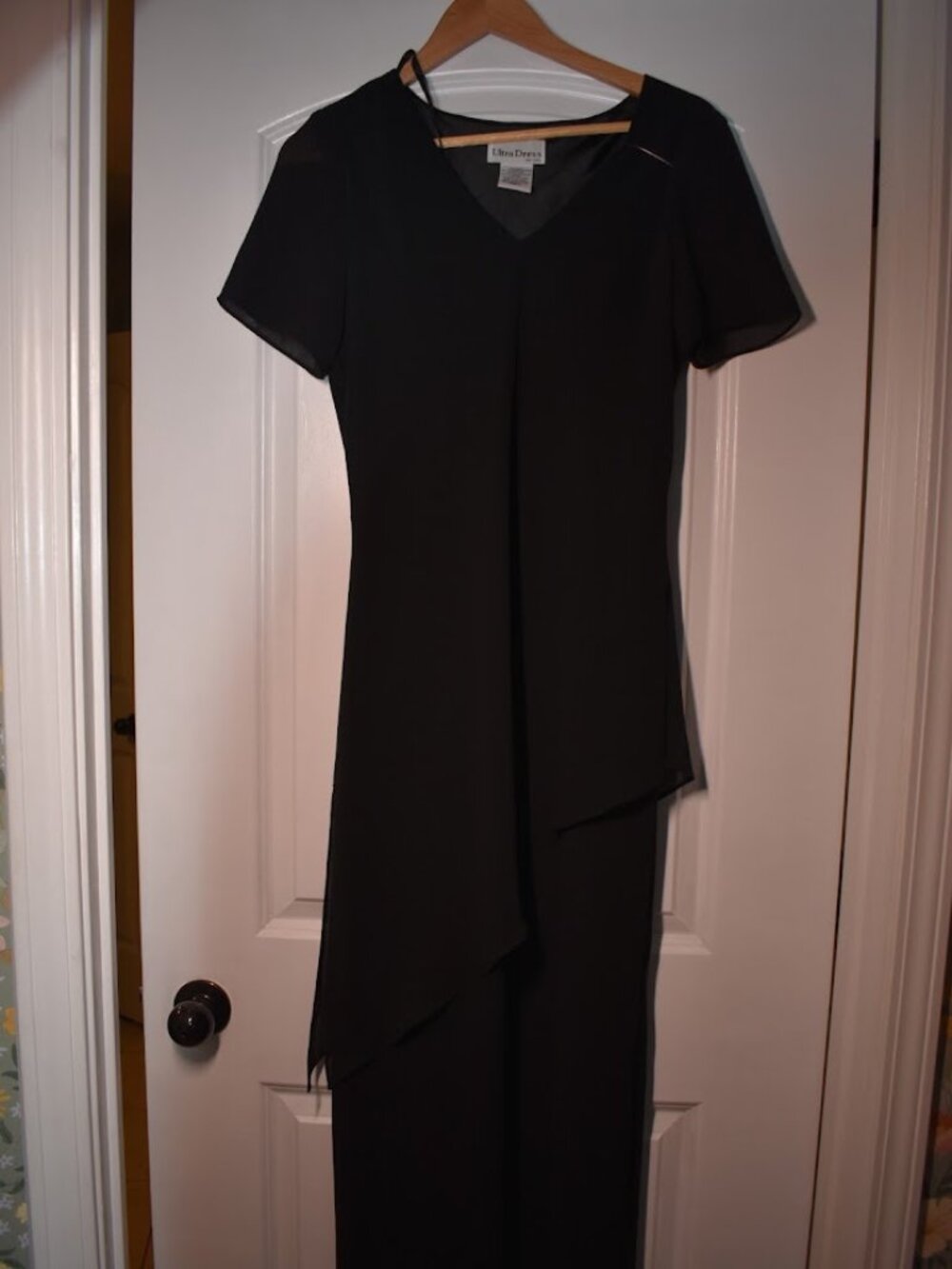 Vintage Ultra Dress New York Black Asymmetrical Maxi Dress Size 10